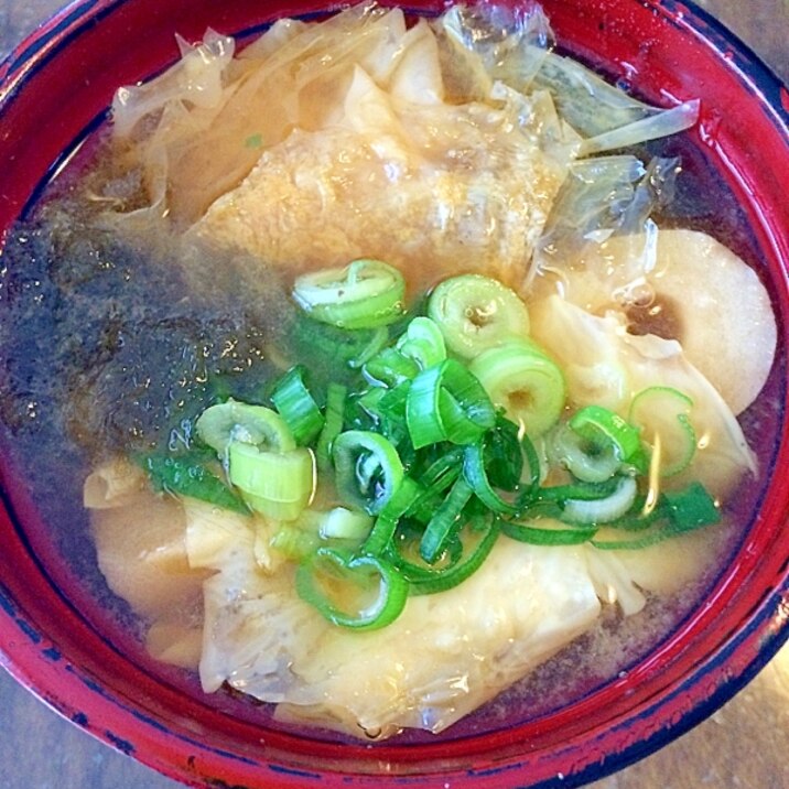 簡単に☆湯葉と麩のお味噌汁